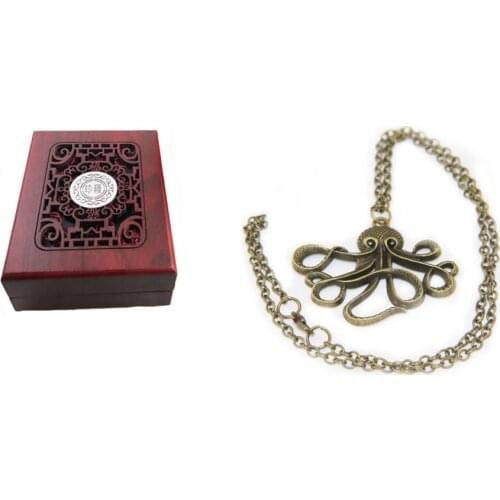 Pirates of the Caribbean necklace octopus Long Chain man retro necklace Wooden box popular favorite jewelry with gift box