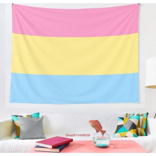 Pastel Pansexual flag tapestry wall decoration Mandala tapestry witchcraft Bohemian Hippie home decoration yoga mat