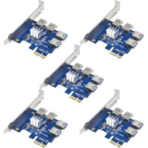 PCI-E To PCI-E Adapter 1 To 4-port PCI-Express Slot 1x To16x USB3.0 Riser Card Extender PCI-e Converter For BTC Miner Mining