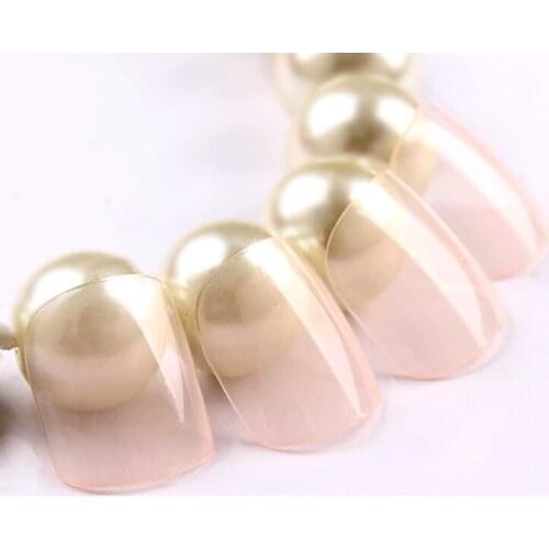 Recycle Use Nail Art Tips ColorWomen Nude Pink Color French False Nail Tips Artificial style
