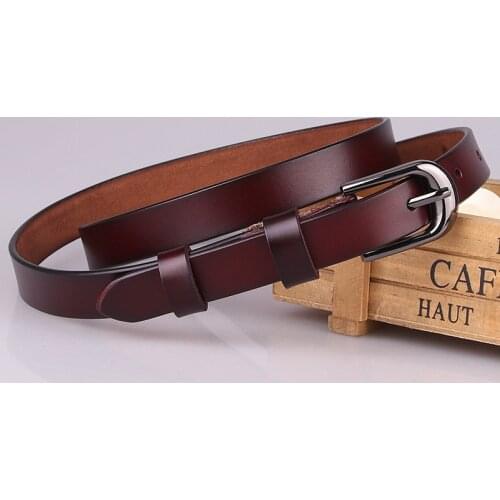 Womens leather belt Korean version of the retro simple and wild decoration jeans belt dress small belt black brown