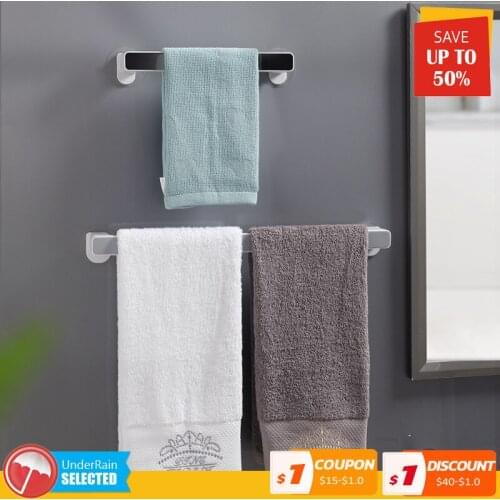 Self-adhesive Mounted Wall Towel Holder Rack Towel Hanger Bathroom Organizer Towel Bar Shelf Bathroom Hook Kitchen Wipes Hanging