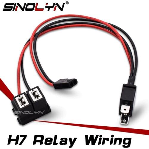 Sinolyn H7 Splitter Retrofit High Beam Projector Lens Headlight Lenses Cable Wire Harness For Car Lights Accessories Tuning 12V