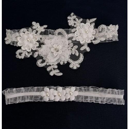 Wedding Garter Rhinestone Embroidery Flower Beading Sexy Garters For Women Bride Thigh Ring Bridal Leg Garter