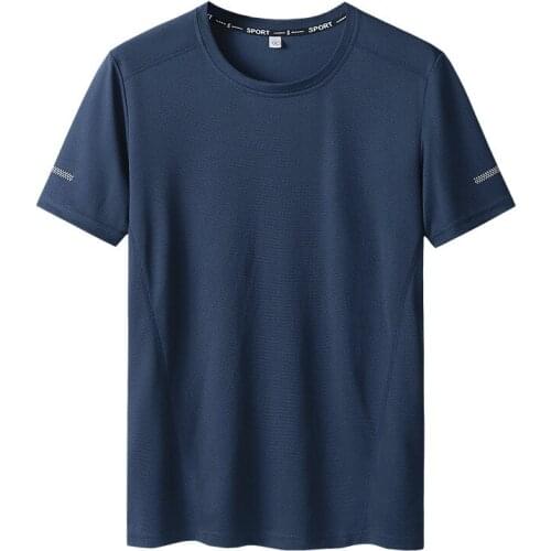 9XL men sweatshirt quickly dry short sleeve loose sport shirt male running jogger fitness gym workout training shirt activewear