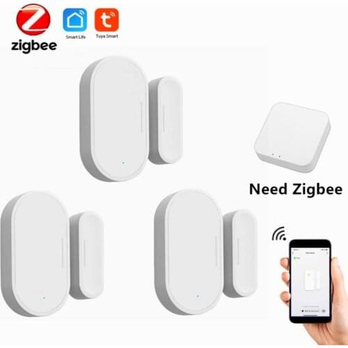 Tuya Zigbee Smart WiFi Door Sensor Door Open / Closed Detectors WiFi App Notification Alert Security Alarm For Alexa Google Home