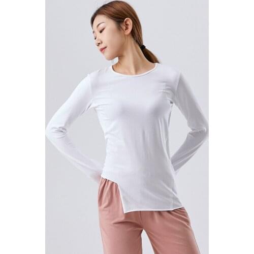 Adult Comfortable Cotton Belly Dance Long Sleeve Shirt Top Costume Yoga Practice Clothes for Women Dancing Dancer Clothing Wear