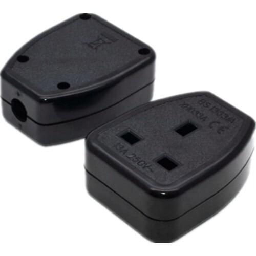 Black Copper 13A 250V British standard universal electrical AC power adaptor socket UK BS1363 Travel home wiring female socket