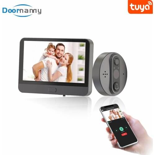 Doornanny 720P Video Doorbell Smart Doorphone WiFi Peephole Camera Viwer Smart Doorbell Monitoring Set Night Vision Video Eye