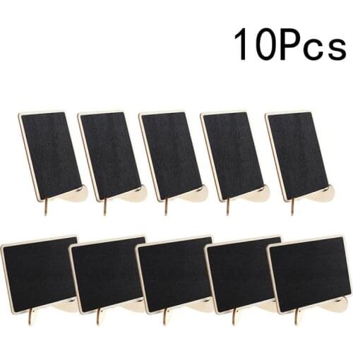 10pcs Mini Rectangle Chalkboards with Support for Message Board Signs Wedding Dinner Party Table Place Signs