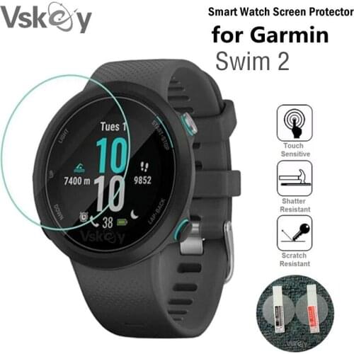 VSKEY 10PCS Tempered Glass for Garmin Swim 2 Round Watch Screen Protector Diameter 35mm Protective Film