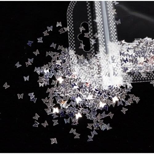 3D Mirror Sparkly Butterfly Nail Glitter Sequins Paillette Mixed Colors Holographic Flakes Slices Manicure Nails Art Accessories