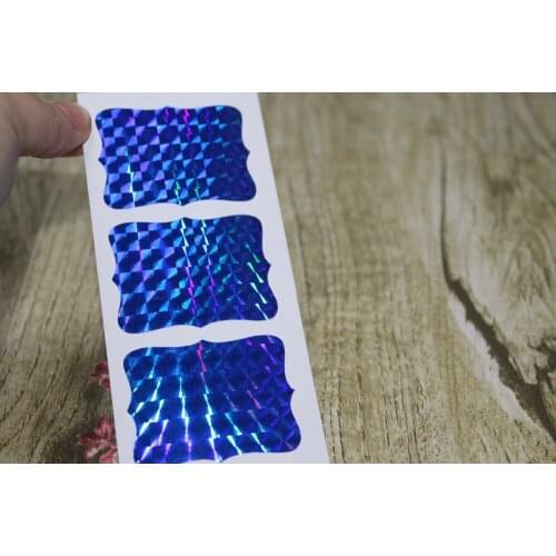 4.6x3.5cm Blue Hologram Frame Sticker Labels