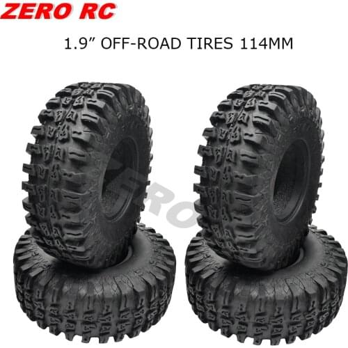 4PCS ROCK CRAWLER 1.9 Inch TIRES 114MM SOFT RUBBER TYRE W/ Foam For 1/10 RC CAR AXIAL SCX10 TRAXXAS TRX-4 JEEP