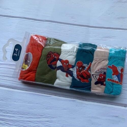 Disney plus 6Pc Baby Boys Underwear Marvel Spiderman Captain America Disney Cartoon Cars Cotton Panties for Children Underpants