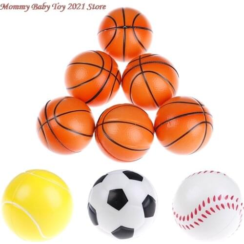6pcs/lot Hand Basketball Baseball Football Tennis Exercise Soft Elastic Squuze Stress Reliever Ball Kid Small Ball Toys