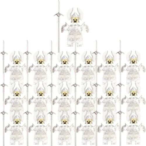 66Pcs Custom Medieval Ancient Rome Ancient Greece Egypt Building Block Figure Weapon Helmet Armor Kit (Compatible small figures)