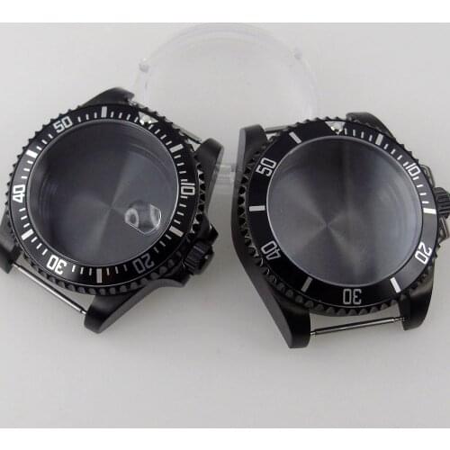 40mm PVD coated case sapphire glass transparent glass back fit ETA2836 NH35 NH36 Mingzhu DG2813 3804 Miyota8205 8215 movement