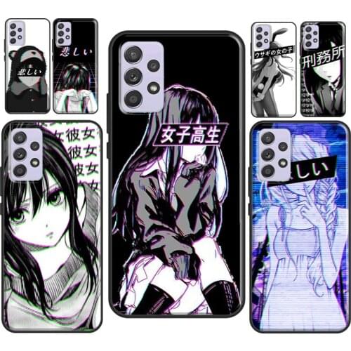 Sad Japanese Anime Aesthetic For Samsung Galaxy A51 A71 A41 A31 A21S A20e A50 A70 A12 A32 A42 A52 A72 M31S Phone Case