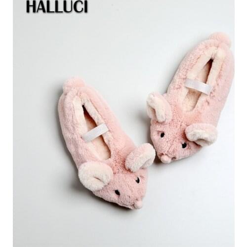Child winter warm home slippers boys and girls cotton shoes Japanese Cartoon cute mouse non-slip indoor slides kids home shoes