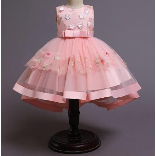 Summer Flower Girl Teenage Girls Baby Kids Princess Childrens Clothing Mesh Performance Dress For Children Dresses