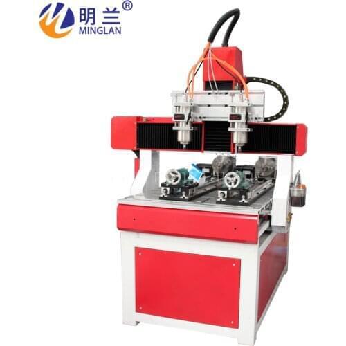 Two spindles cnc router 6090 multi-head wood engraving machine with rotary