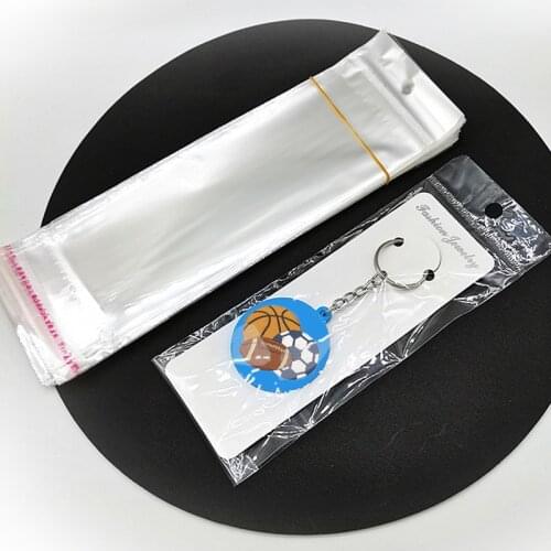 10pcs Keychain Display Cards with Bags Jewelry Packaging Card Paperboards Cardboard Keyrings Ring Storage White Paper Card