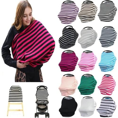 Baby Car Seat Cover Canopy Nursing Cover Multi-Use Stretchy Infinity Scarf Breast feeding Cart Cover High Chair Cover NC02