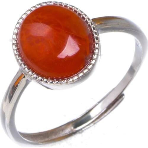 Natural Nanjiang Red Agate Opening Handmade 925 Sterling Silver Ring 8.75 D1062