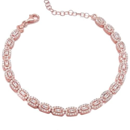 NEW Fashion Model Baguette Tennis Water Line Silver 925 Bracelets for Women High Quality Gift Luxury Shiny Zircon Fine Jewelry