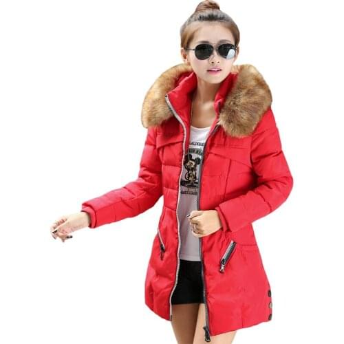 2016 New Winter Jacket Women Korean Slim Nagymaros Collar Padded Cotton Long womens Coats Clothing Vestidos YL004