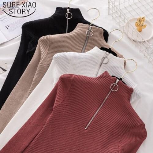 New Autumn Winter Knitted Sweater Pull Femme Turtleneck Sweater Korean Womens Sweaters 2021 Tops for Women Pullover 6024 50