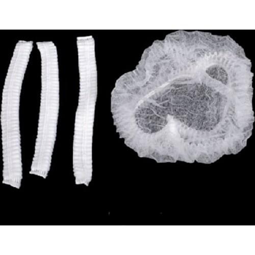 50pcs Disposable Mob Cap Non Woven Anti Dust Hat Head Cover Food Catering Kitchen Spa Hair Salon Beauty Accessories