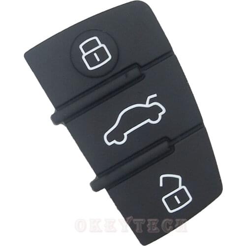 OkeyTech 3 Button Replacement Repair Skin Flip Folding Car Key Shell Case Rubber Pad For Audi A3 A4 A5 A6 A8 Q5 Q7 TT S LINE RS