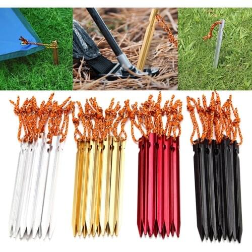 2PCS/lot Tent Peg Ground Nail Stake Aluminum Alloy Stable Camping Tents Shelters Tent Accessories 1Pc Outdoor Camping Trip