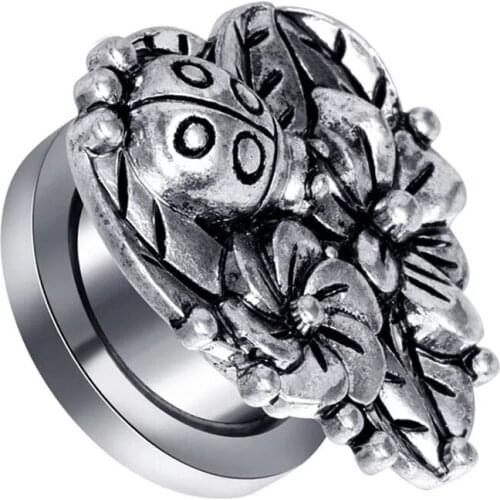 2PCS New Retro Stainless Steel Ear Plug Piercing Ear Expansions Body Piercing Women Sexy Body Jewelry Summer Style