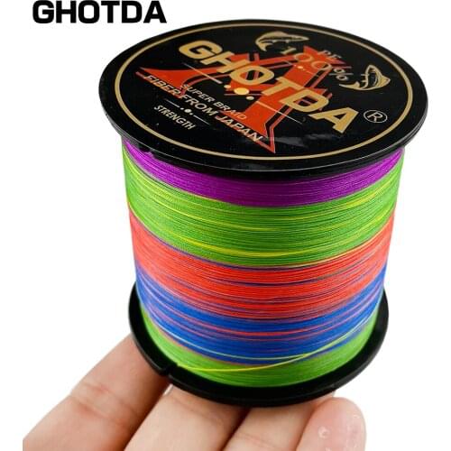 GHOTDA Braid Fishing line 300M 4 Strands Multifilament Fishing Wire Carp Fishing 10-80lb