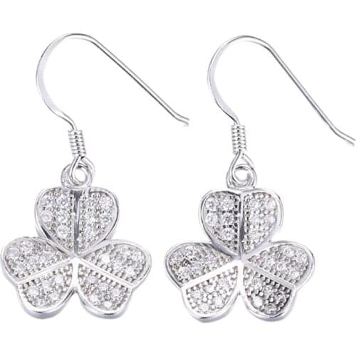 Romantic and Cute Leaf Long Earrings for Women in Fine Sterling Plant Jewelry Party LPE052