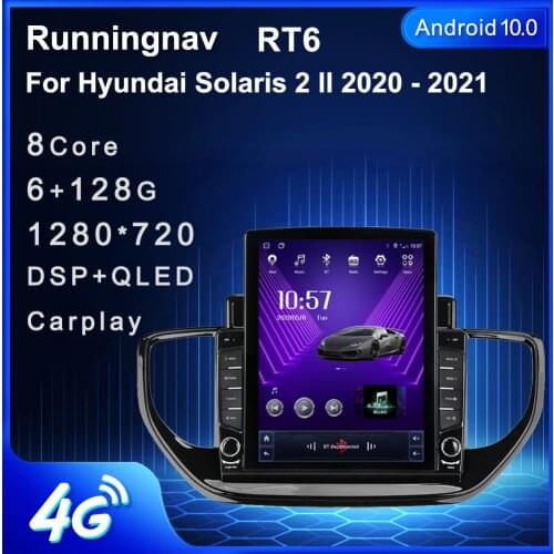 Runningnav For Hyundai Solaris 2 II 2020 - 2021 Tesla Type Android Car Radio Multimedia Video Player Navigation GPS