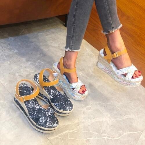 Summer Womens Sandals Classics Animal Prints High Heels 2021 Fashion Female Platform Wedges Beach Party Shoes Woman