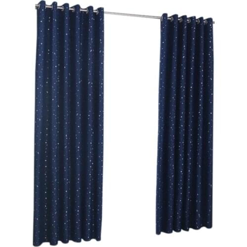 Shiny Stars Children Curtains For Kids Boy Girl Bedroom Living Room Blackout Cortinas Custom Made Drapes(Navy blue)