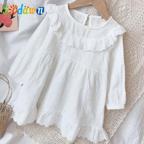 Sodawn Spring Autumn Long Sleeve White Cute Dress Children Dresses Girl Costume Baby Clothes Kid Clothes