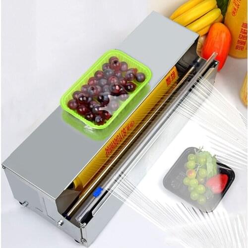 Stainless Steel Cling Film Cutter Machine Large Food Vegetable Fruit Cling Film Cutter Supermarket Rangement Kitchen Tools DG50B