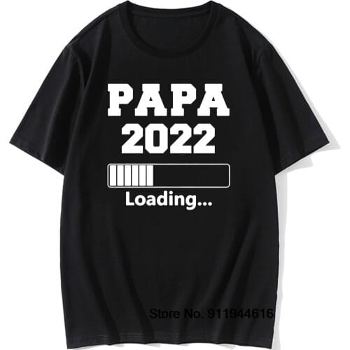 Fun Summer Papa 2022 Loading Pregnancy Cotton Short Sleeve Normal Funny T Shirt Graphic Harajuku Retro T-shirt Streetwear