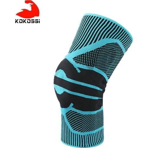 KoKossi 1PCS Knee Patella Protector Brace Silicone Spring Knee Pad Basketball Compression Knee Sleeve Support Sports Kneepads