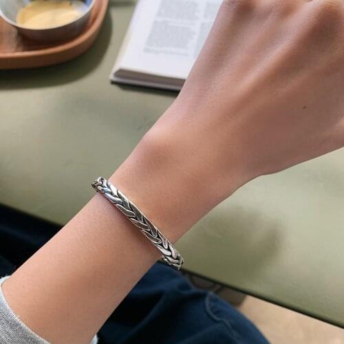New Arrival 100% 925 Sterling Silver Original Jewelry Cross Design Ladies Bangle Wholesale Girlfriend Birthday Gift