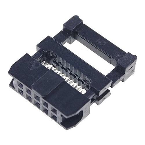 10 Pcs 0.079" 2.00mm 10 Pin dual Row IDC Connector 2x5 Pin 10 position Rectangular Female Socket Receptacle Ribbon Cable
