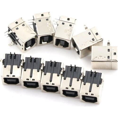 10Pcs USB 2.0 Jack 4 Pin SMT Socket Connector Micro USB Type B Female Placement SMD DIP Socket Connector