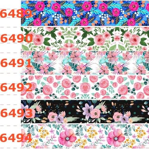 10yards -different sizes -fresh small flowers pattern ribbon printed Grosgrain ribbon