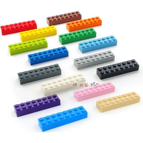 100pcs 2x8 Dot DIY Building Blocks Thick Educational Creative Toys for Children Figures Plastic Bricks Size Compatible With 3007